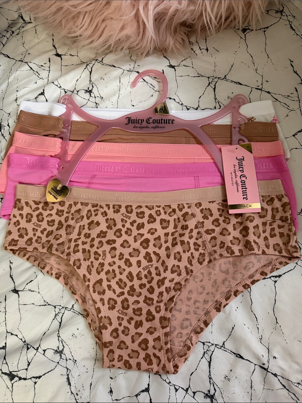 Juicy Couture Leopard & Pink Mix 6-Pack Hipster Panties